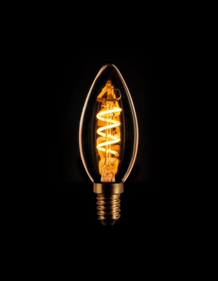 ETH Kaars spiraal filament LED 3w E14 230v 2200k dimbaar goud 225Lm