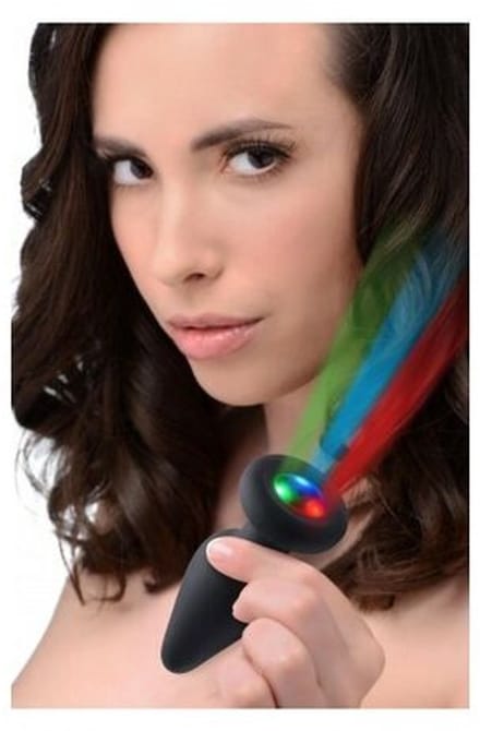 XR Brands Silicone Light Up Butt Plug - Small black