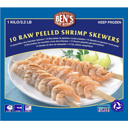 Ben's BML Rauwe Gepelde Garnalen Spiesjes - 1 kg