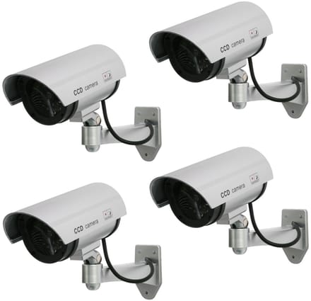 Dummy camera met knipperende LED IR1100 S IR voor buiten, zilver, 4 stuks