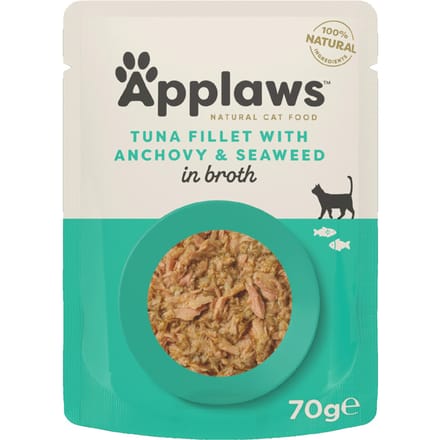 Applaws Cat - Tuna Fillet & Anchovy in Broth - 12 x 70 g