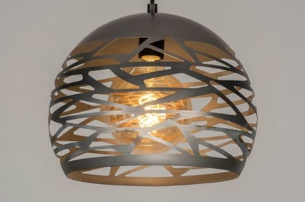 Lumidora Hanglamp 73258 - CELES - E27 - Staalgrijs - Metaal - ⌀ 30 cm