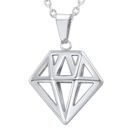 Mendes heren ketting Edelstaal Diamant Zilverkleurig