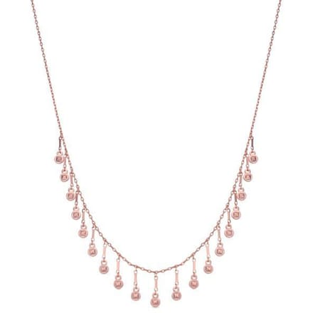 Collier - LUXENTER - Yaferth - Or rose 18 carats - Zircone brillante - Longueur 42+5 cm rose