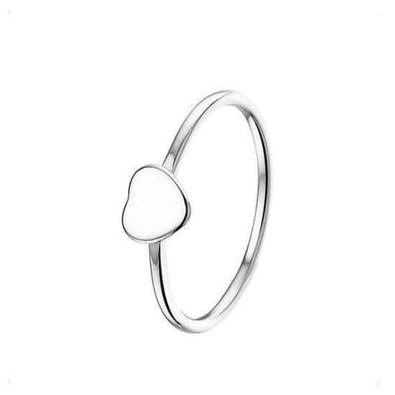 YO&NO - Ring - Zilver - Hart - 6.5mm -  16mm - Kinderen - Gerhodineerd - Zilver 925