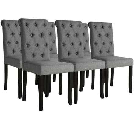 vidaXL - Eetkamerstoelen - 6 - st - stof - donkergrijs