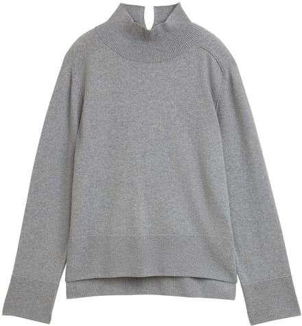 Tom Tailor - Gebreide trui met kasjmiermix - Maat XXL - medium silver grey melange