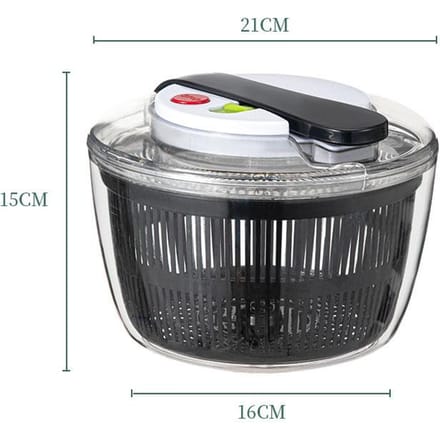 Grote Handmatige Salade Groente Fruit Wasmachine Spinner Sla Droger Dehydrator zwart