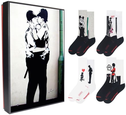 Banksy Graffiti - Gift box with 4 pairs of Socks 46-49