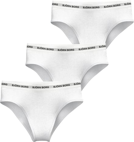 Björn Borg dames Logo Highwaist Briefs - slip hoge taille (3-pack) - wit - wit - wit