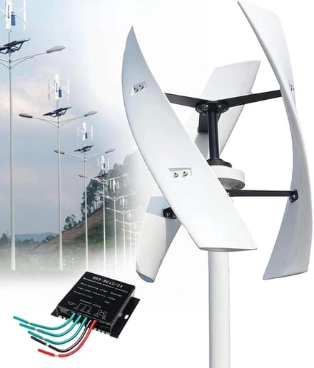Windturbine Generator - Verticale Windmolen - Energie Aanvulling - MPPT Controller - 3 Bladen 53cm Rotor