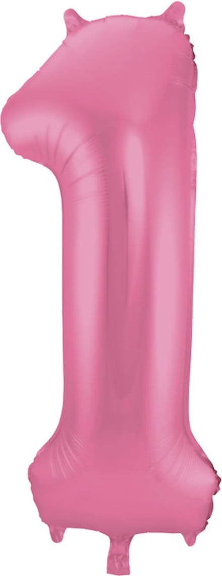 Cijfer 1 Pink Helium 86 cm (zonder helium)
