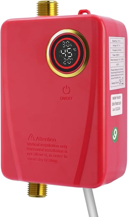 Mini Doorstroomboiler - Compacte Boiler - Direct Warm Water - Led Temperatuur Display - 116 x 7 x 195 cm