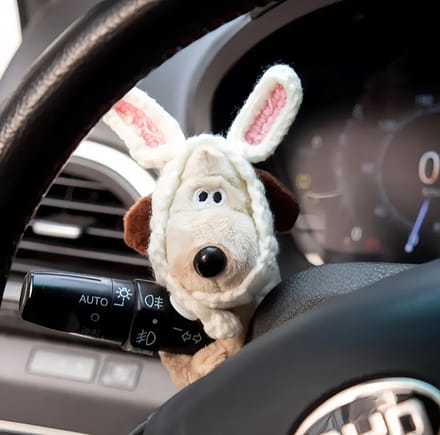 Dailygoods - Autodecoratie, auto dashboard ornament, schattige mini-hond, auto-knipperlicht, auto-accessoires, auto-accessoires (abbit)