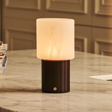 Tavellio Ingmar Oplaadbare Tafellamp – H22 – Hout en Glas – Donkerbruin