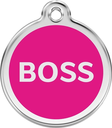 Red Dingo Hondenpenning 38 mm Boss roze