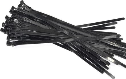 Benson Kabelbinders - 50x stuks - tie-wraps - loskoppelbaar - zwart - 7.6 x 300 mm - herbruikbare tie-ribs