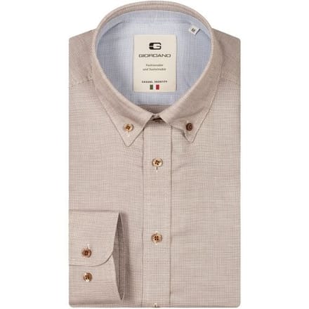 Giordano Overhemd Loretto Button Down Luxury Pinpoint Dobby Zand / male