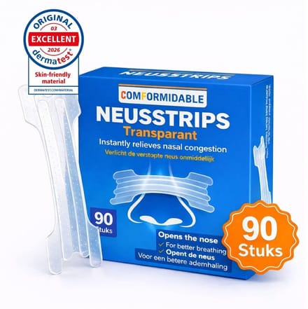 Comformidable® Neusstrips 90 stuks – Anti Snurk - Neuspleisters - Neusspreider - Transparant - Snurken