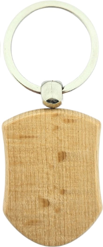 CombiCraft Blanco houten sleutelhanger schild 45x32mm - verpakking 25 stuks