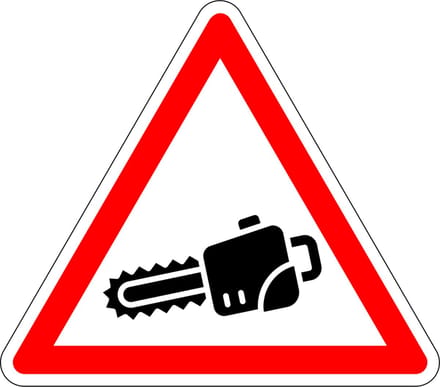 Pas op kettingzagen sticker 300 mm