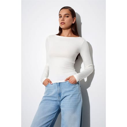 Dames Slim-fit Bootnek Langsleeve Blouse