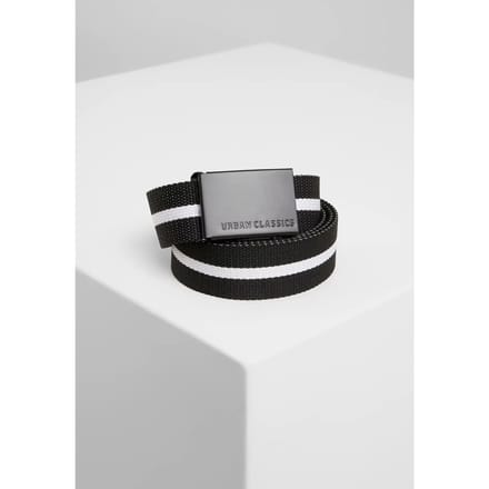 Urban Classics - Canvas Belts white/black one size Canvas riem - Wit/Zwart