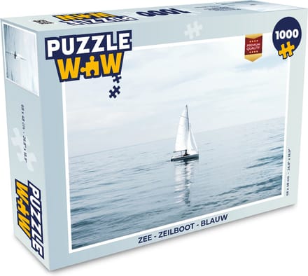 Puzzel Zee - Zeilboot - Blauw - Legpuzzel - Puzzel 1000 stukjes volwassenen