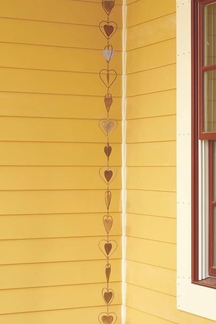 Gevlamde koperen hart regenketting 4 x 96 x 4 inch - meerkleurig