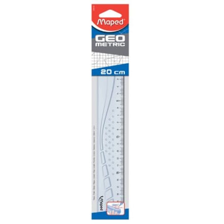 Maped liniaal Geometric 20 cm transparant