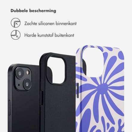 Selencia Hoesje - Geschikt voor Apple iPhone 13 - Backcover - Modern Bloom Sapphire Blue