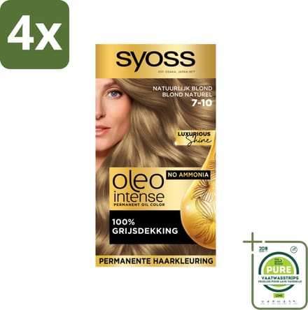 Syoss Oleo Intense - Haarverf - 7-10 - Natuurlijk Blond - 115ml x 4