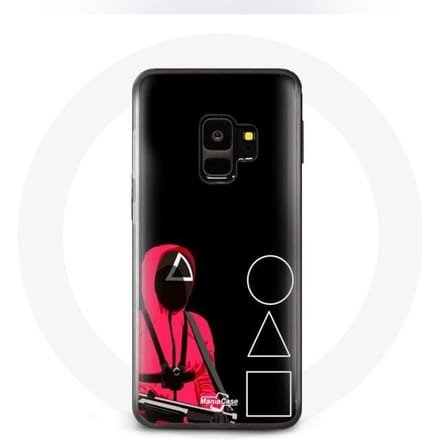 Coque pour Samsung S9 plus Squid Game Masques Triangle carré et Cercle