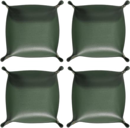 Allecta - Opbergvakken van PU-leer Set van 4 - Opvouwbaar, Draagbaar, Groen
