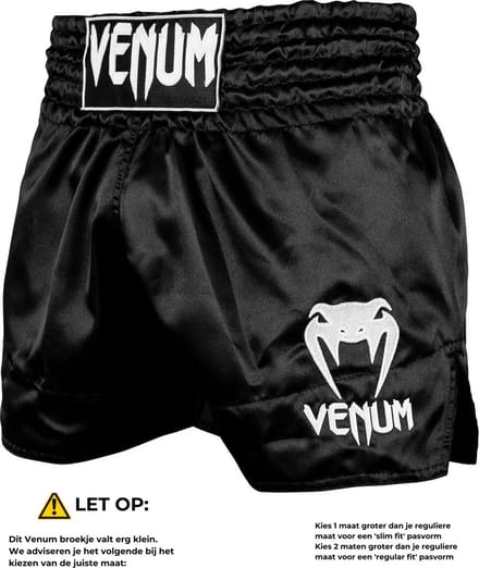 Venum Muay Thai Shorts Classic Zwart met wit - S