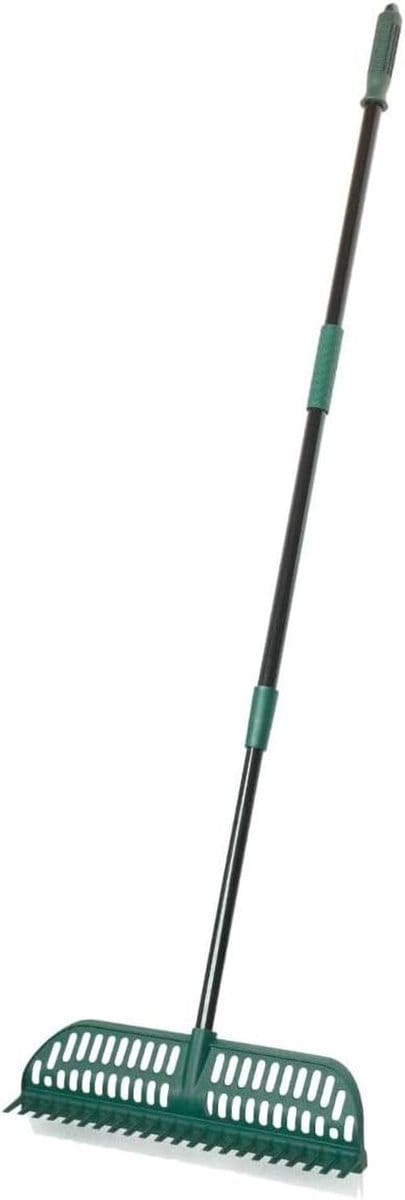 Kunstgras Bezem - Buiten Hark - Gazon Onderhoud - Dubbele Functie Kop - 80 cm - Grijs
