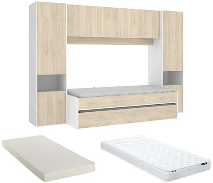 Vente-unique Bedframe hout natuurlijk licht 90 x 190 cm