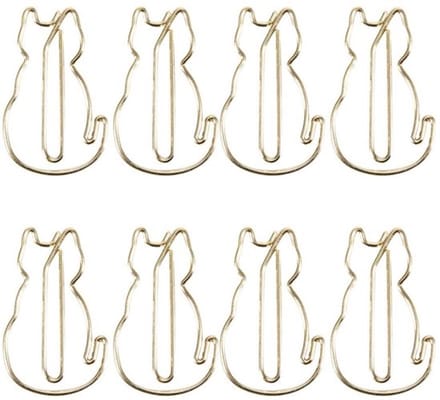 Allecto - katvormige paperclips - metalen clips - roestbestendig - 12