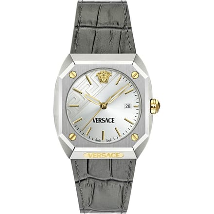 Versace Antares VE8F00124 Horloge - Leer - Grijs - Ø 42.5 mm