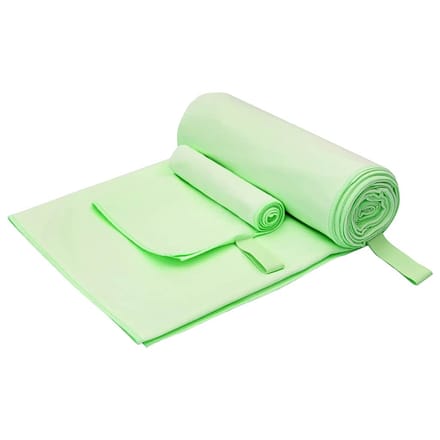 vidaXL - Sporthanddoek - Set - 2 - st - Groen - 50 - x - 30 - cm, - 200 - x - 100 - cm