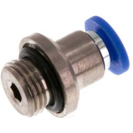 4mm x G1/8'' Messing/PA 66 Insteekfitting buitendraad Binnenzeskant NBR [5 Stuks]