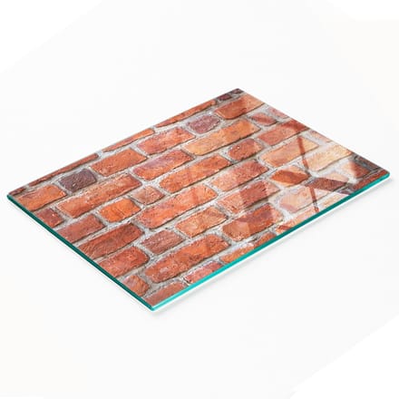 Decoratieve serveerplank van glas met baksteenmotief, 80x52 cm