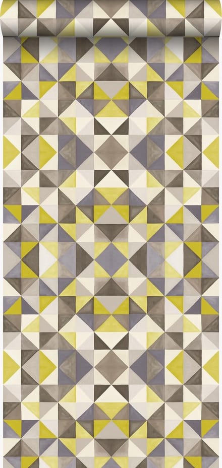 Origin Wallcoverings behang kubisme okergeel - 53 cm x 10.05 m - 346908