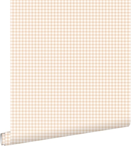 ESTAhome behang ruitjes licht terracotta - 50 x 900 cm - 131642