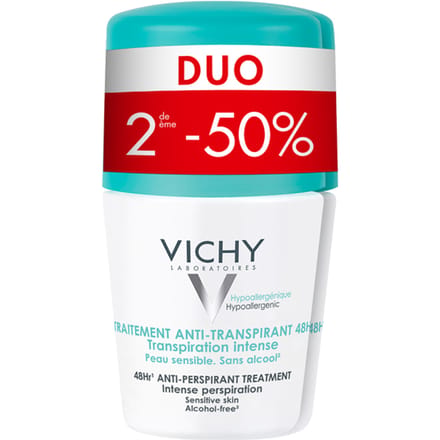 Vichy Deo Anti-Transpiratie Roller 48u Duo 2x50ml