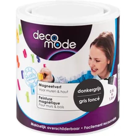 Decomode Magneetverf Muur & Hout Donkergrijs Mat 500ml