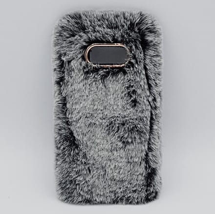 Geschikt voor Samsung S8 Plus – pluizig hoesje – grijs