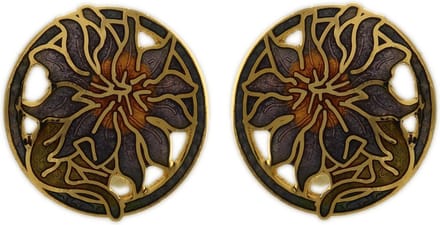Behave - Oorclips dames - bloemmotief - paars - 2 cm
