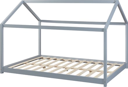 Kinderbed Cerro huisbed met bedbodem 140x200 cm grijs