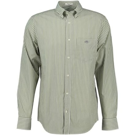 Gant Overhemd Poplin Stripe Button Down Mosgroen / male